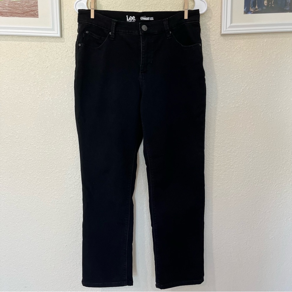 Lee Black Straight Leg Jeans Classic Style Platinum Label Petite (1-167)
